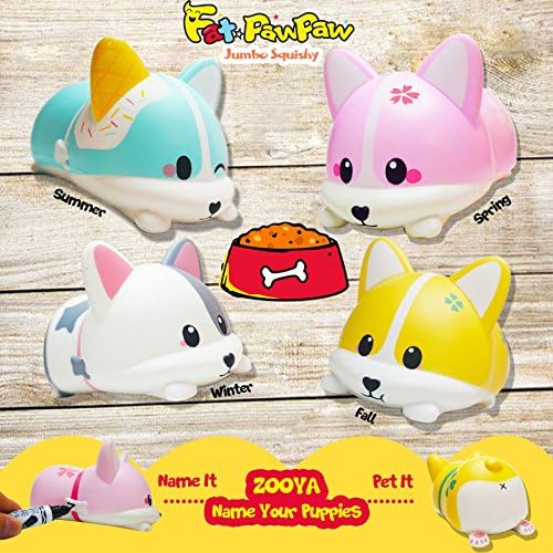 FatPawPaw JUMBO Zooya Corgi Puppy, 1 PC ONLY, White/Gray, Exclusively by DotDot Bang
