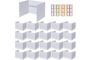 Ayuanb 24-Pack White Desk Dividers for Students, 17 x 14 x 13.5 Inch Plastic Privacy Shields Folders Boards for Student Desks, Waterproof Durable Study Testing Dividers Classroom Supplies