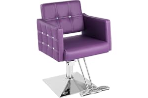 Dangvivi Purple Salon Chair for Hair Stylist, Barber Chair for Home, Height Adjustable Hydraulic Hair Salon Hair, All-Purpose Salon Equipment for Women