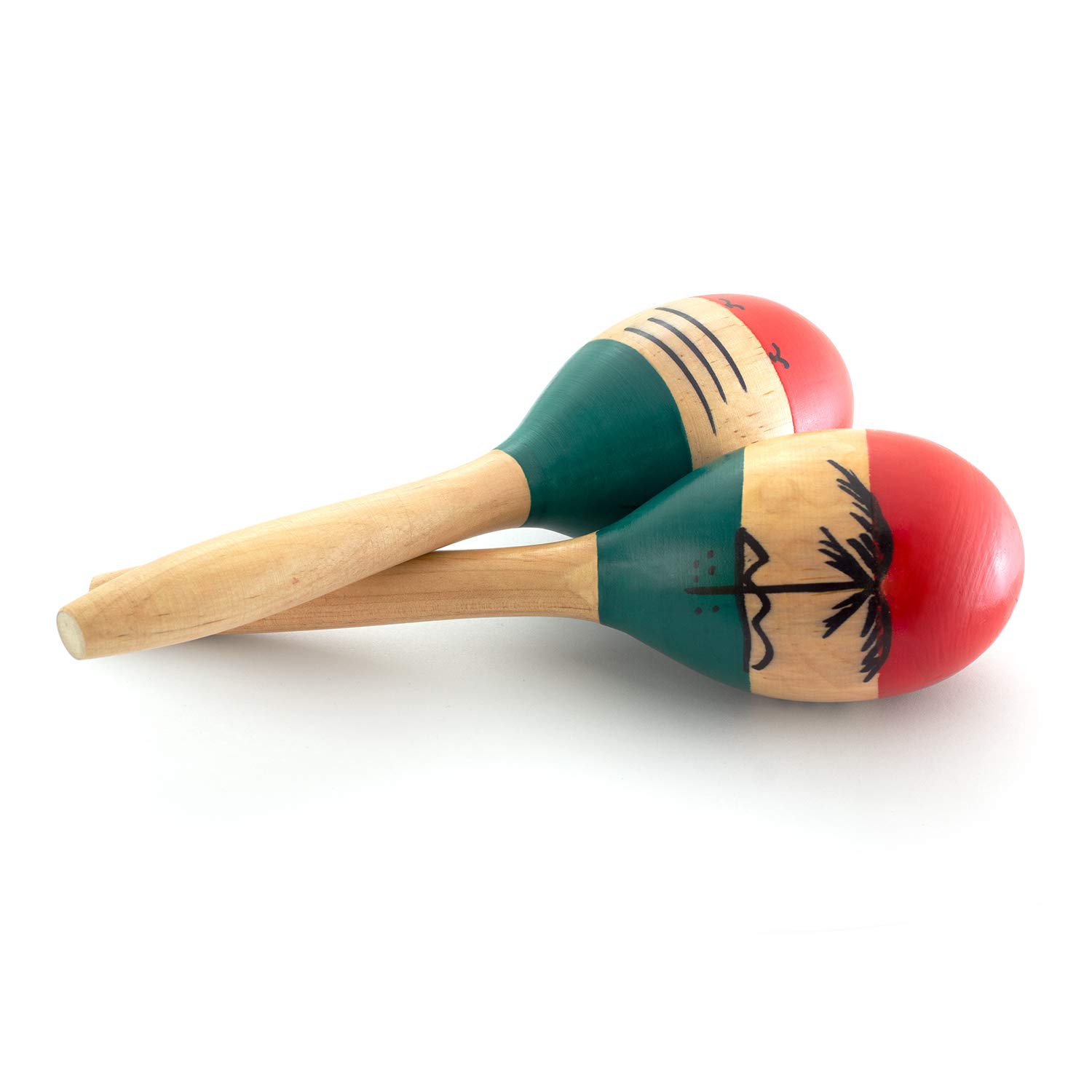 World Rhythm Natural Hand Painted Wooden Maracas β Childrens Percussion Instrument, Small