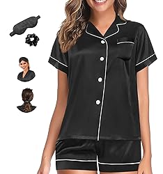 WJing Yi Jia Womens Pajama Sets XS-4XL Silk Satin