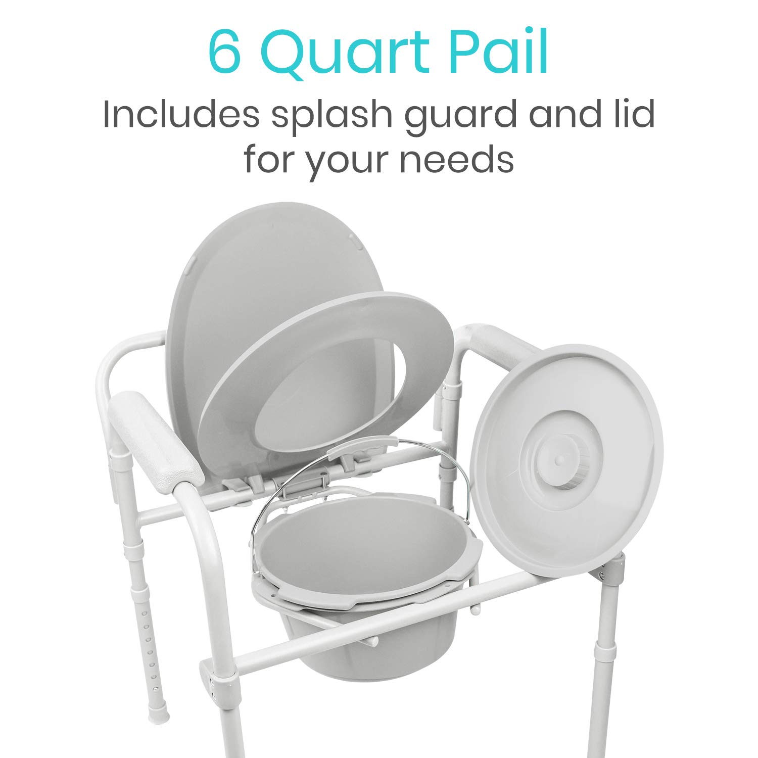 Vive Bedside Commode Narrow Folding Toilet Seat for Adults, Handicap