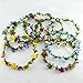 Flower Headband Garland Crown Festival Wedding Hair Wreath Boho Floral Headband (Pink-01)