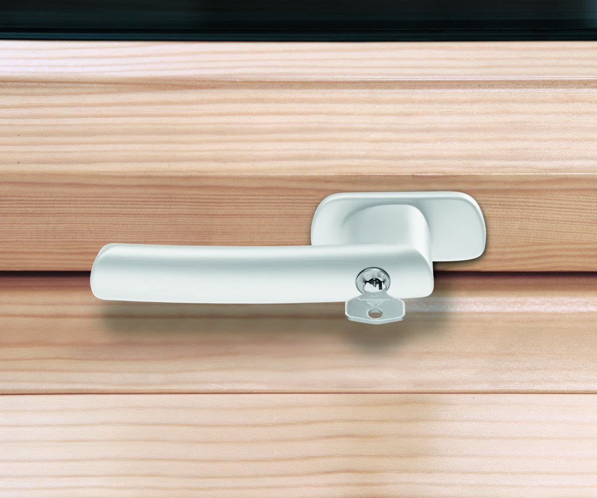 Roto Original Window Handle, Window Handle for roof Windows of the Series R6 and R8 Wood, Lockable with Key, Colour: White