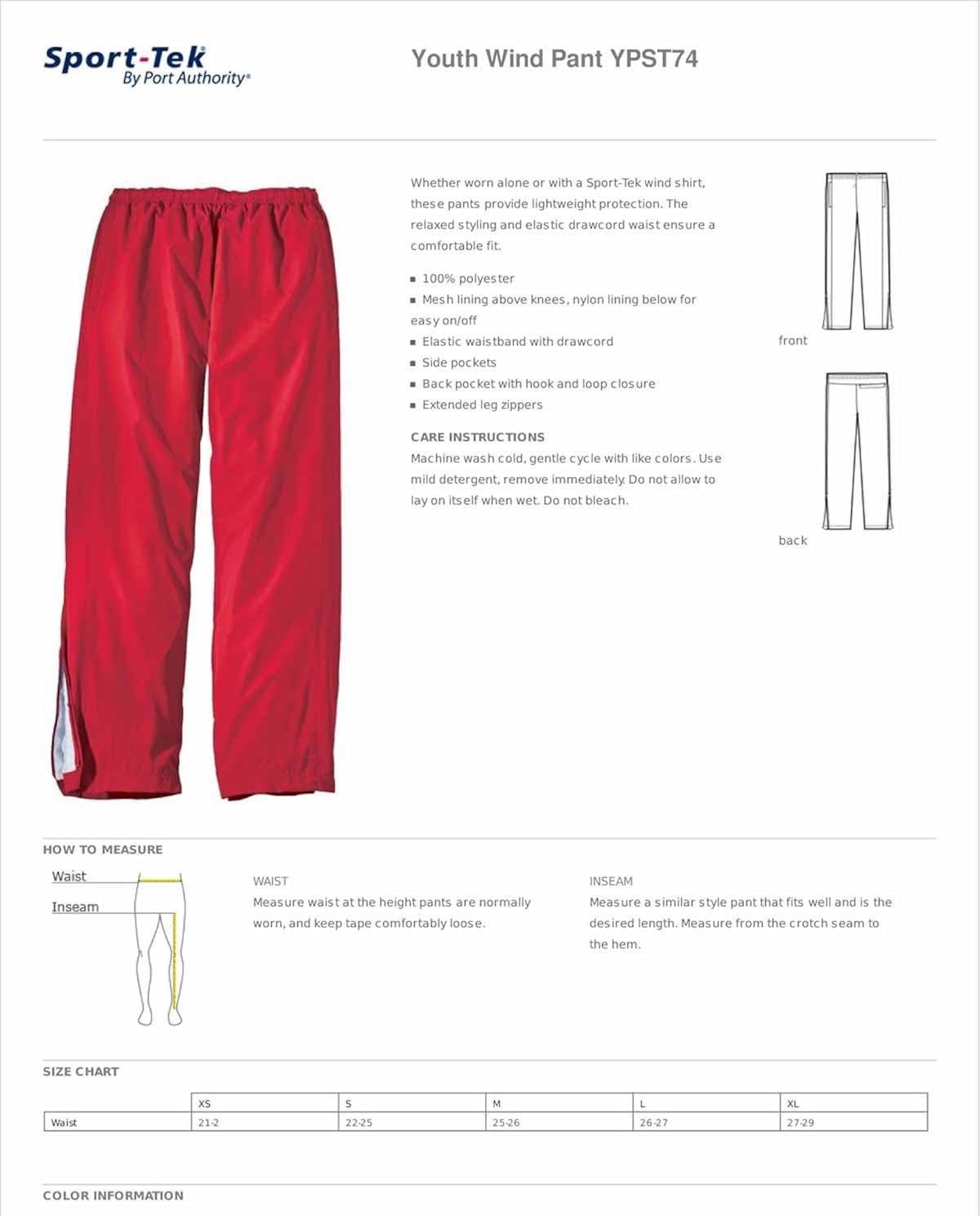 Sport-Tek Boys' Wind Pant: Clothing
