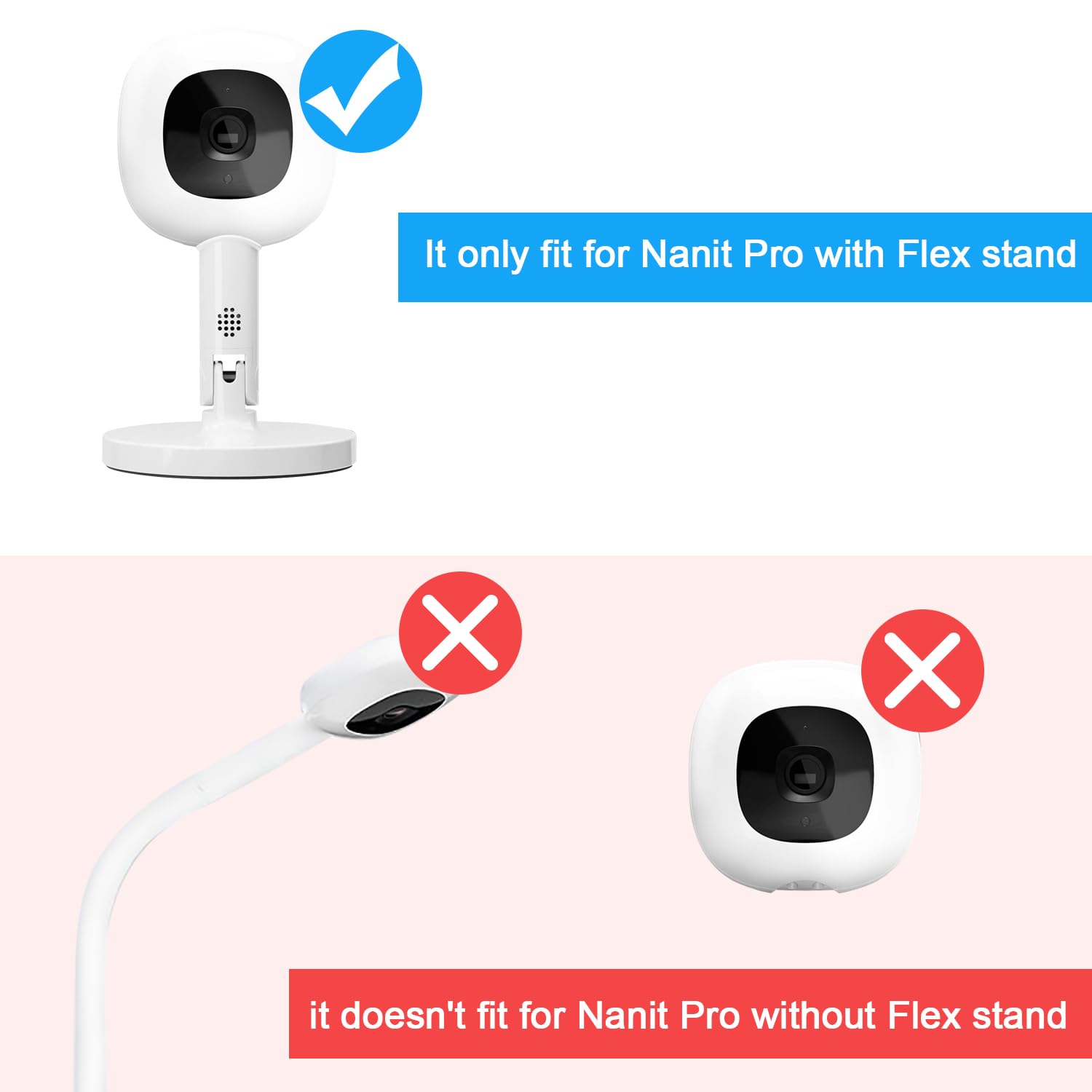Baby Monitor Mount Compatible with Nanit Pro Smart Baby Monitor & Flex Stand ,Also for Cameras with 1/4 Screw Mount Flexible Long Gooseneck ArmBaby Camera Holder Stand Without Tools