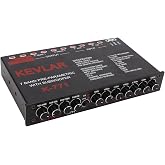 7 Band Car Audio Graphic Equalizer with Low Pass Filter, High Level Inputs, Front Rear Sub Outputs Universal Pre Amp EQ for Car Stereo Systems