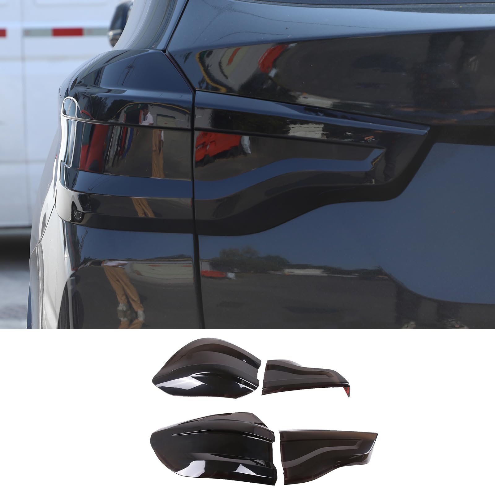 Photo 1 of Hudiriy Smoked Tail Light Covers Compatible with BMW X3/iX3/X3M G01 G45 Car Taillight Protection Cover Rear Light Guards Exterior Accessories (2018-2021)