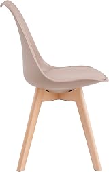 mcc direct Set of 2 Retro Dining Chairs with Wooden Legs & Soft Cushion view 6