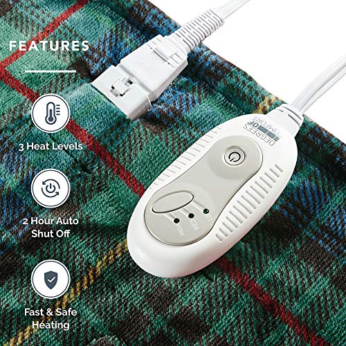 Degrees of Comfort Plush Sherpa Electric Heated Throw Blanket for