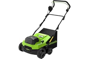 Greenworks 48V (24V x 2) 15” Cordless Lawn Scarifier & Dethatcher, Adjustable Depth Thatch Remover for Home Lawn Care, Backya
