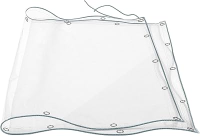 Mardili 1.8x3m Transparent PVC Tarpaulin Eyelets Waterproof UV Proof