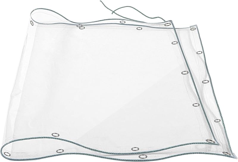 Mardili 1.8x3m Transparent PVC Tarpaulin Eyelets Waterproof UV Proof