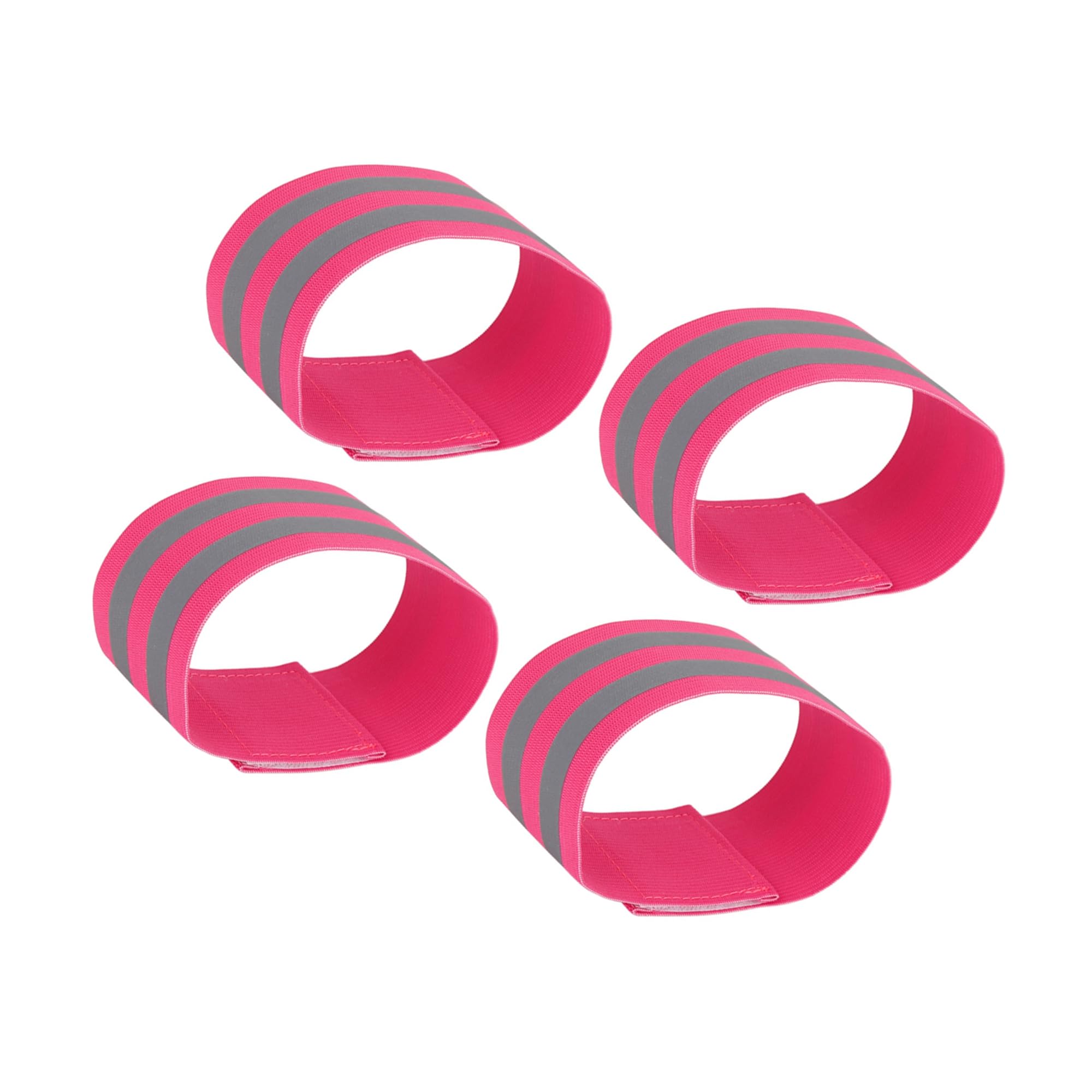 Motoforti 4pcs Reflective Bands for Arm Cycling Reflective Armbands Pink Long-lasting