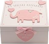 ukgiftstoreonline Baby Girl Memories Keepsake Box Vintage Pink Wood view 3