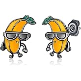 Banana Earrings 925 Sterling Silver Fruit Earrings Jewelry Gift for Banana Lovers