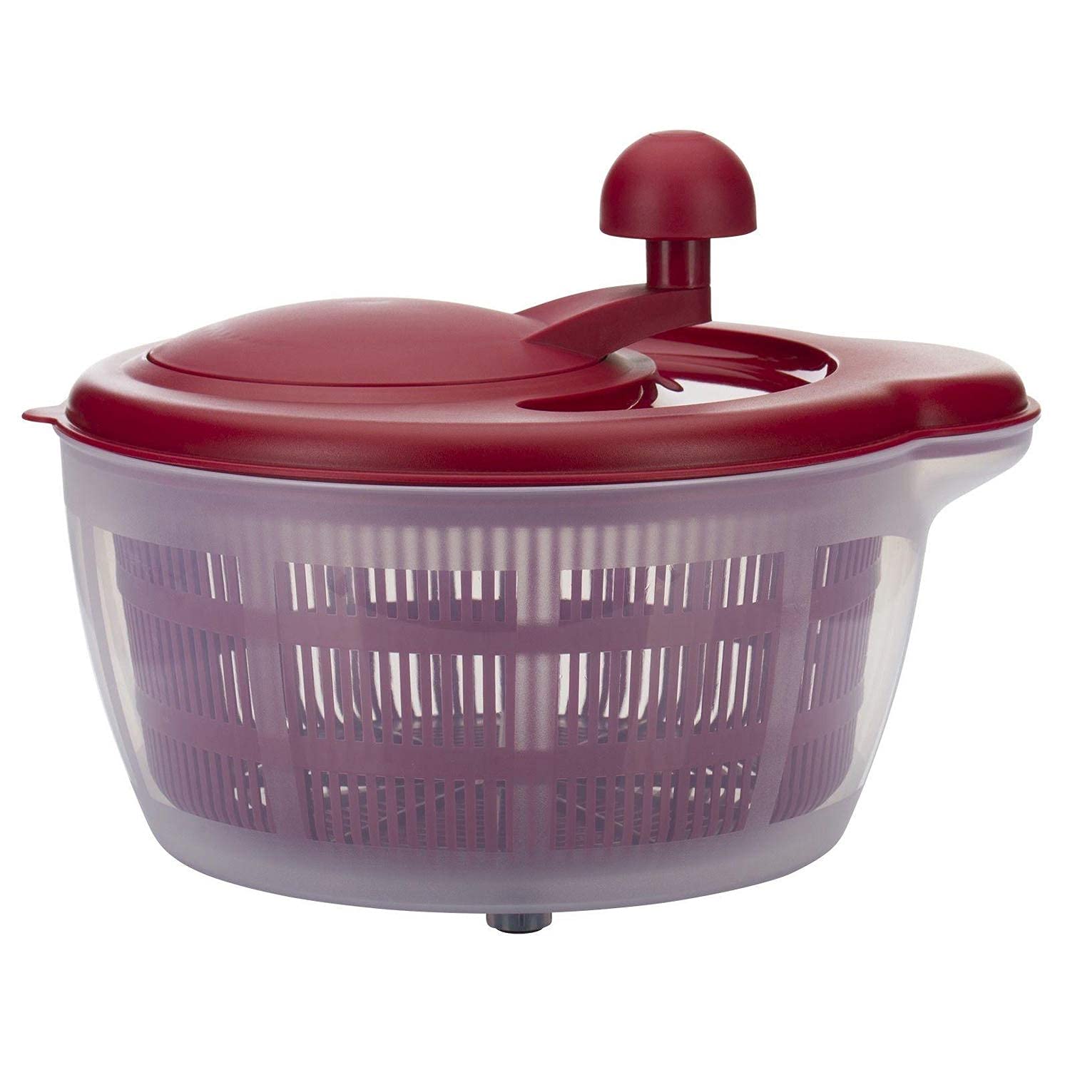 Westmark salad spinner, Volume: 5 litres, ø 26 cm, Plastic, BPA-free, Fortuna, Colour: Transparent/Red, 243222ER