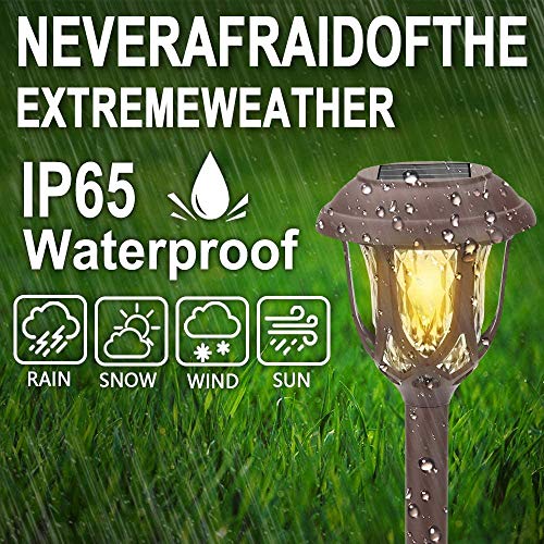 Solar Pathway Lights,10 Pack Solar Garden Lights Outdoor, Waterproof Solar Powered Garden Lights Landscape/Pathway Lights Solar Path Lights Outdoor Plastic & Glass for Landscape Patio Yard