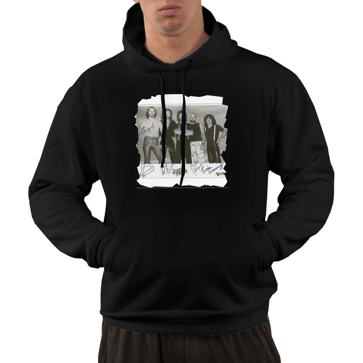 Erman S Pullover Retro Black Print April Wine Fashion Hooded Shirts With Pocket 3