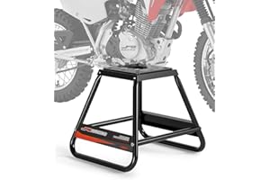 JFG RACING Dirt Bike Stand,Universal Detachable Powder Coated Anti Slip Off Road Steel MX Heavy Duty Dirtbike Maintenance Motorcycle Box Stand（Black）