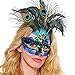 Mezoxa Party Mask Woman Female Masquerade Masks Luxury Peacock Feathers Half Face Mask Party Cosplay Costume Halloween Venetian Mask