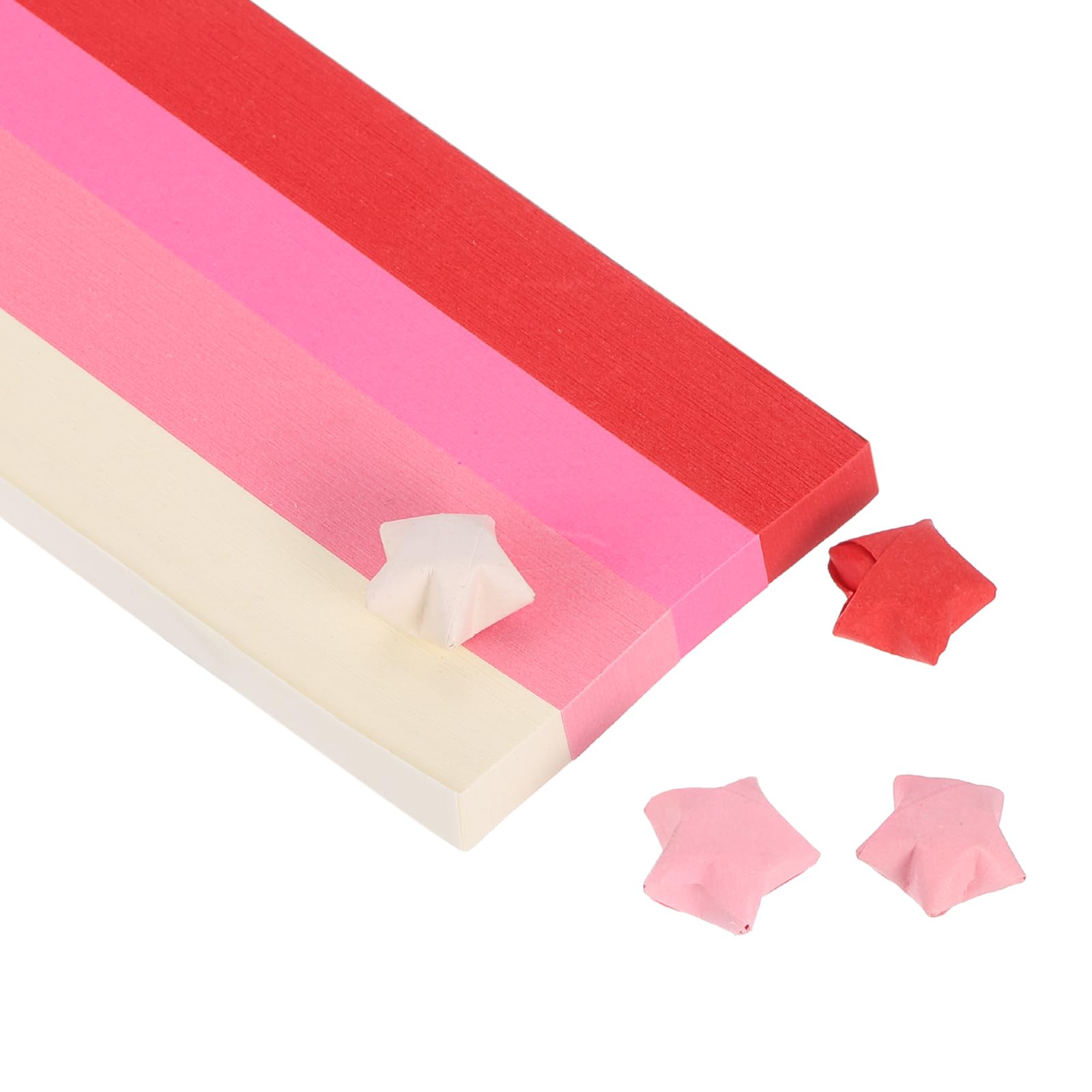 PATIKIL 1080 Sheets Origami Star Paper Strips, 4 Gradient Red Paper Star Strips Lucky Star Paper for DIY Hand Art Crafts, 9.4x1/2inch