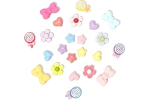 Ziigole Pink Cute Flower Shoe Charm for Kids, Lovely Shoe Chains for Clog Sandal, DIY Butterfly Bow Shoe Decoration Charms for Girls, Party Favor