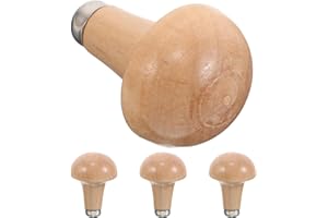 HAMPPLIES 4Pcs Ergonomic Wooden Graver Handles for Engraving Tool Holder, Replacement Grip for Woodworking