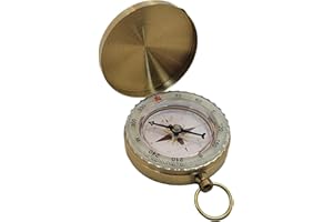 STANLEY LONDON Glow in The Dark, Waterproof, Gold Brass Pocket Compass for Camping, Hiking, Wilderness Backpacking, Survival Gear Pack Orienteering Hunting Navigation Tool Gift for Kids, Adults