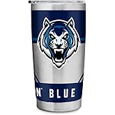 Rico Industries NCAA Lincoln (MO) Blue Tigers Standard 20oz Stainless Steel Tumbler with Lid - Great For Coffee, Tea, Water or Cocktails