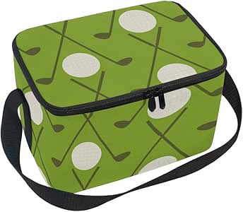 Bolsa de almuerzo con diseño clásico de golf con fondo verde de gran