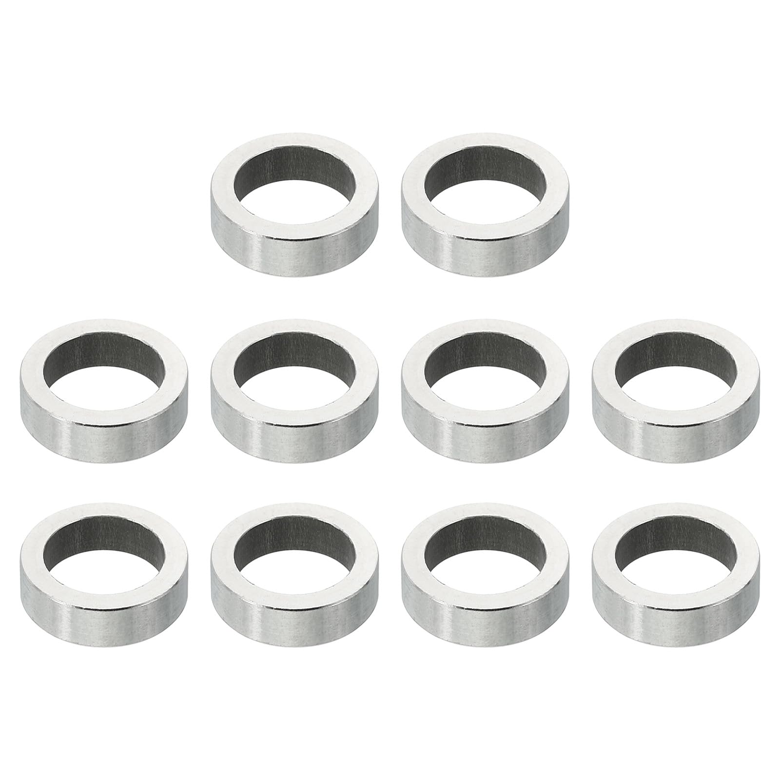 PATIKIL M10 Stainless Steel Spacers, 10 Pcs Metal Spacer Stainless Steel 10.2mm ID x 14mm OD x 4mm L Spacer Screw Standoff Round for 3/8" M10 Screw Bolts