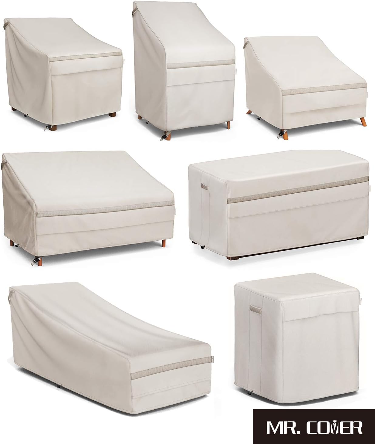 MR. COVER 3-Seat Patio Sofa Cover, 78" Wide Loveseat Outdoor Patio Furniture Cover, Rip-Stop and Weather Resistant, 78" W x 34" D x 34''H: Kitchen & Dining