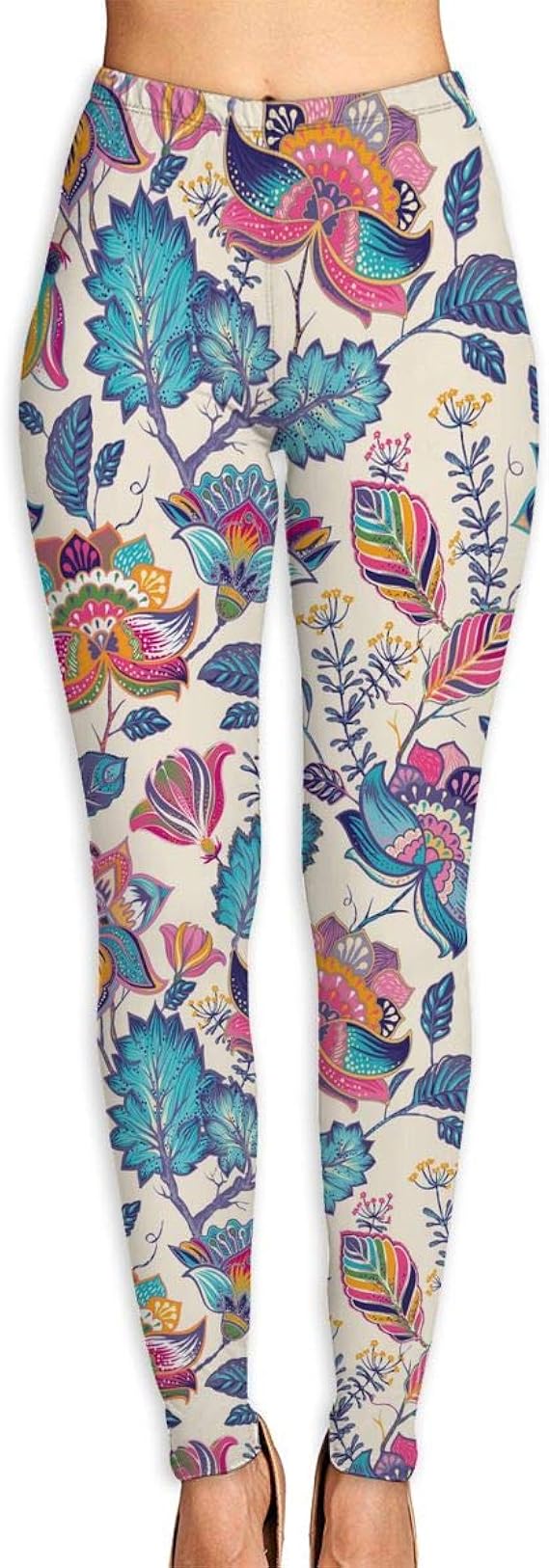 Amazon カスタムペイズリーフラワー女性タイトなズボンストレッチカプリレギンススキニーパンツ用ヨガランニングピラティスジム レギンス スパッツ 通販