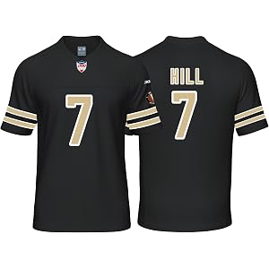 Custom Mens/Women/Youth Football Stitched T-Shirt for Sports Fan Black/White No Brand/Logos