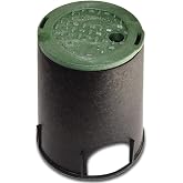 Rocky Mountain Goods 6&rdquo; Round Valve Box and Cover - 9&rdquo; Height Sprinkler Valve Box Base Extension with Green Cover Lid - Clean Organized Protection for Irrigation Valves - Easy Install