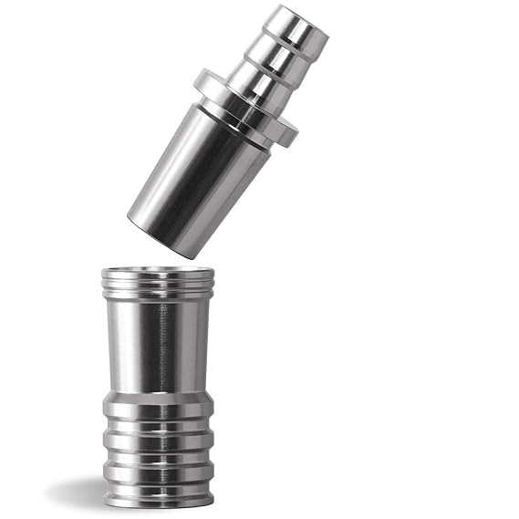 DILAW® Shisha V2A Edelstahl Adapter Schlauchadapter 18/8 Schliff Set 2-teilig Universal Hookah Wasserpfeife, Menge:1er Pack, 