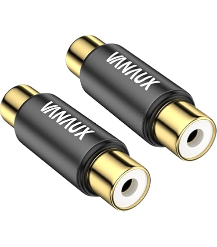 ZdyCGTime 2-Pack Gold Plated Audio Video RCA Female To RCA