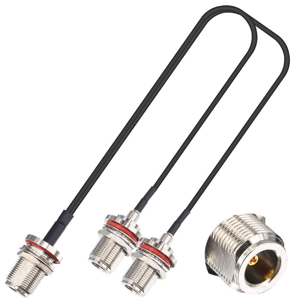YILIANDUO N-type Splitter Cable N Female to Dual N Female Bulkhead Connector Y-type Cable Pigtail Cable RG174 30CM for 4G LTE WiFi GPS Antenna Router Ham Radio