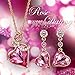 QIANSE Jewelry Set Gifts for Her for Women Rose Gold Necklace Earrings Jewelry Sets Crystals Set for Women for Her Christmas Birthday Gifts for Mom Grandma for Wife