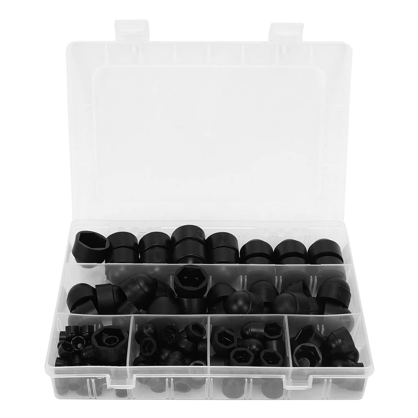 145pcs Hex Screws Nut Cap Black Rubber Protective Fastener M4-M12 Bolt Cap Industrial Accessory WJ-10-0005 for Protecting Hexagon Screws