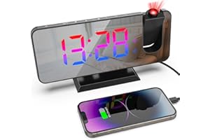321Wasay Digital Alarm Clock With Projection on Ceiling for Bedroom - Projector Clock That Projects Time
