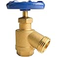 HYDRO MASTER Brass Garden Valve Bent Nose 1/2" FNPT x 3/4" MNH Fit Most Garden Hoses