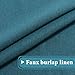 H.VERSAILTEX Room Darkening Linen Curtain for Bedroom/Living Room Extra Wide Blackout Curtains 100 x 84 Inches for Patio Glass Door, Primitive Textured Thick Linen Burlap Look Fabric, Aegean Blue