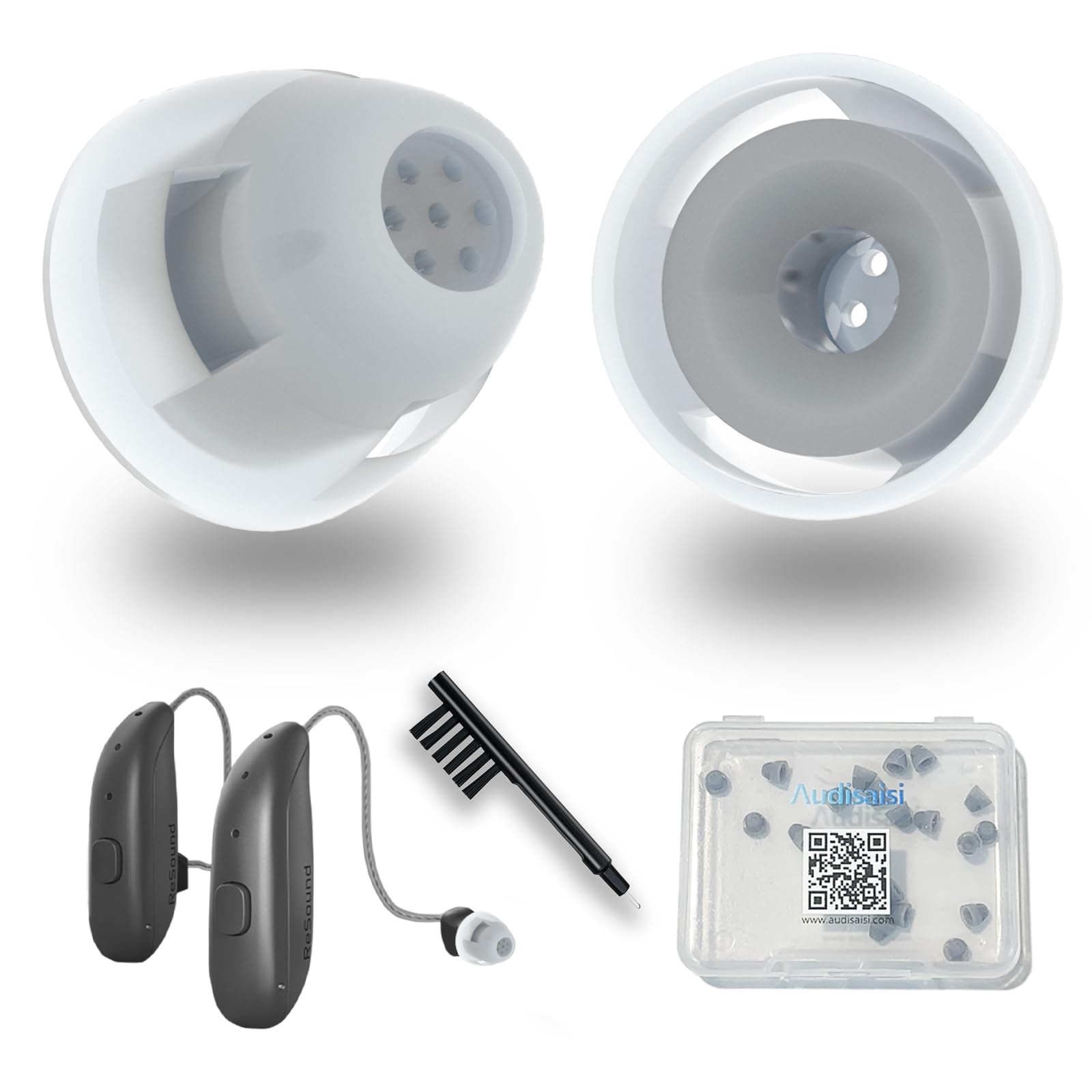 Photo 1 of 20pcs Resound Hearing aid Domes Open(S Size 5mm) Comfortable Silicone Design Noise Reduction Enhanced Acoustics Breathable and Easy to Clean Resound Hearing Aid Accessories Jabra Hearing Aid Domes