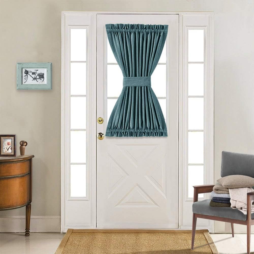 French Door Curtain Room Darkening Linen Textured Navy Blue Save On