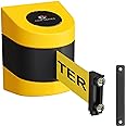 Crowd Control Warehouse - CCW Series WMB-220 Magnetic Wall Mount Retractable Belt Barrier -15 Foot, Caution Do Not Enter with Yellow ABS Case