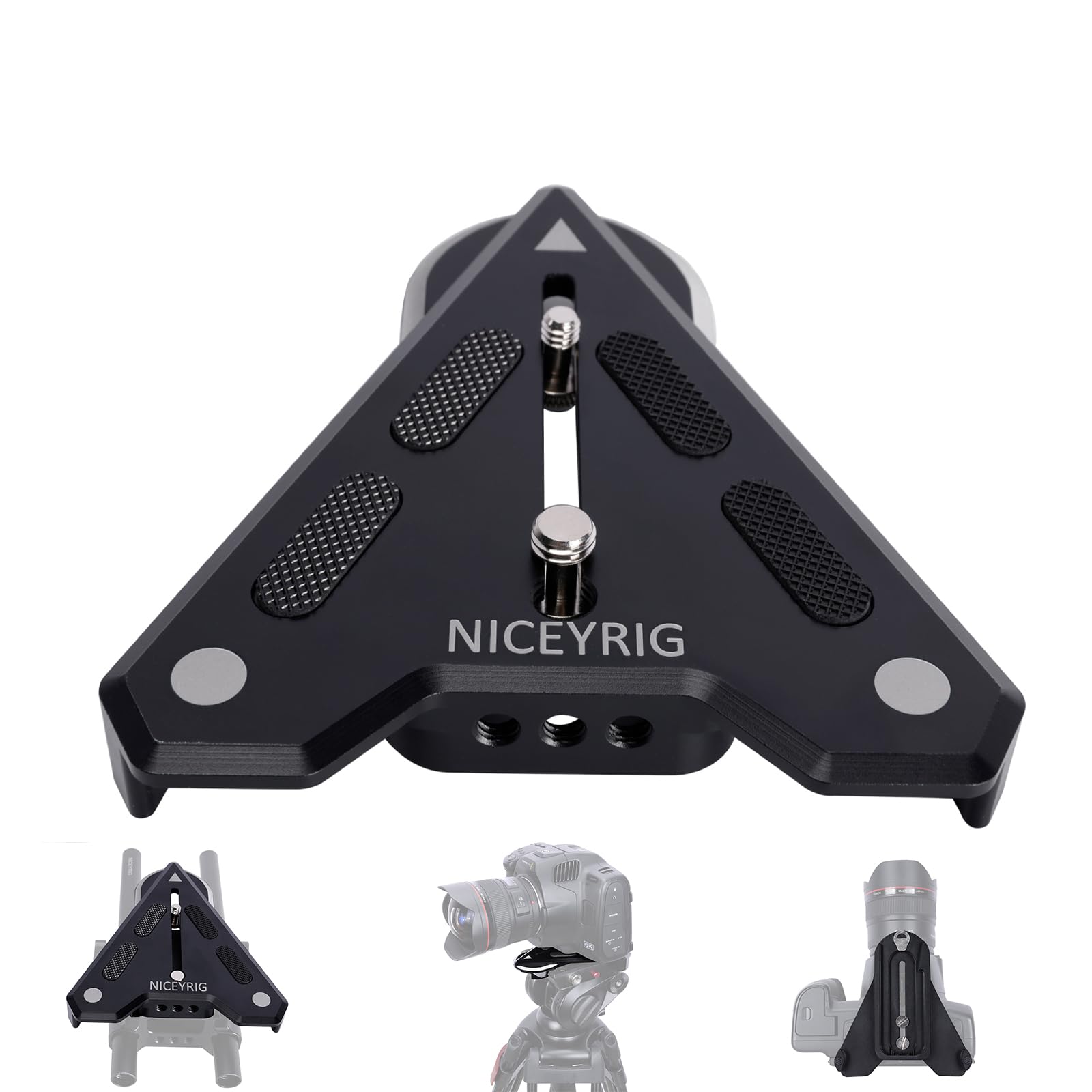 NICEYRIG Camera Quick Release Plate,Universal Base Plate, Quick Release QR Plate with1/4-20 threaded holes for Manfrotto,DSLR,Cinema Camera, Camcorder