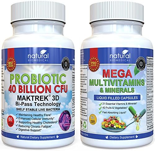 MULTIVITAMINS & PROBIOTIC Twin Pack - Liquid Multivitamins & Minerals & 40 Billion CFU Probiotics