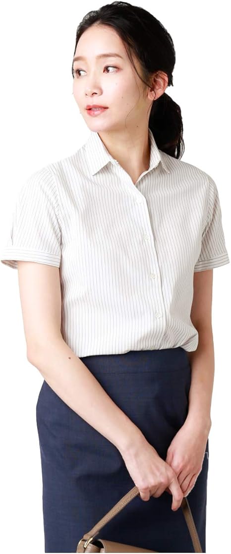 Amazon ニューヨーカー シャツ ストライプ 半袖 スーツインナー 対応 シャツ ブラウス 通販